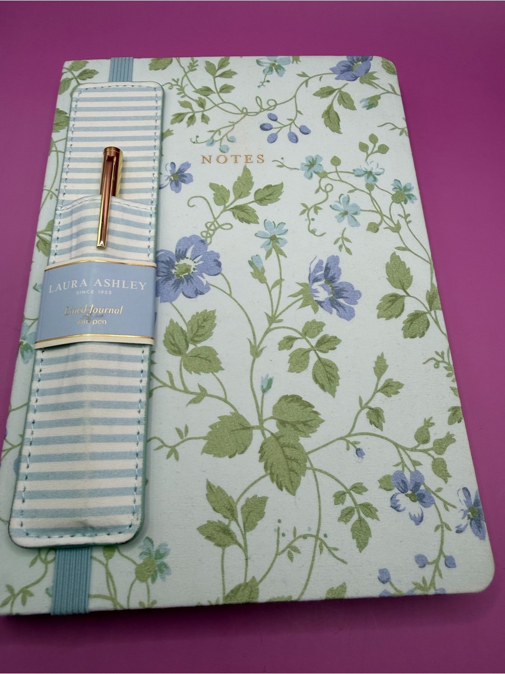 Laura Ashley Floral Notebook with Gold-Accent Pen